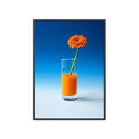 POSTER mit Rahmen Supermercat - Suck it up - Blau/Schwarz, Holz/Papier (30/40cm) - Poster&Frame