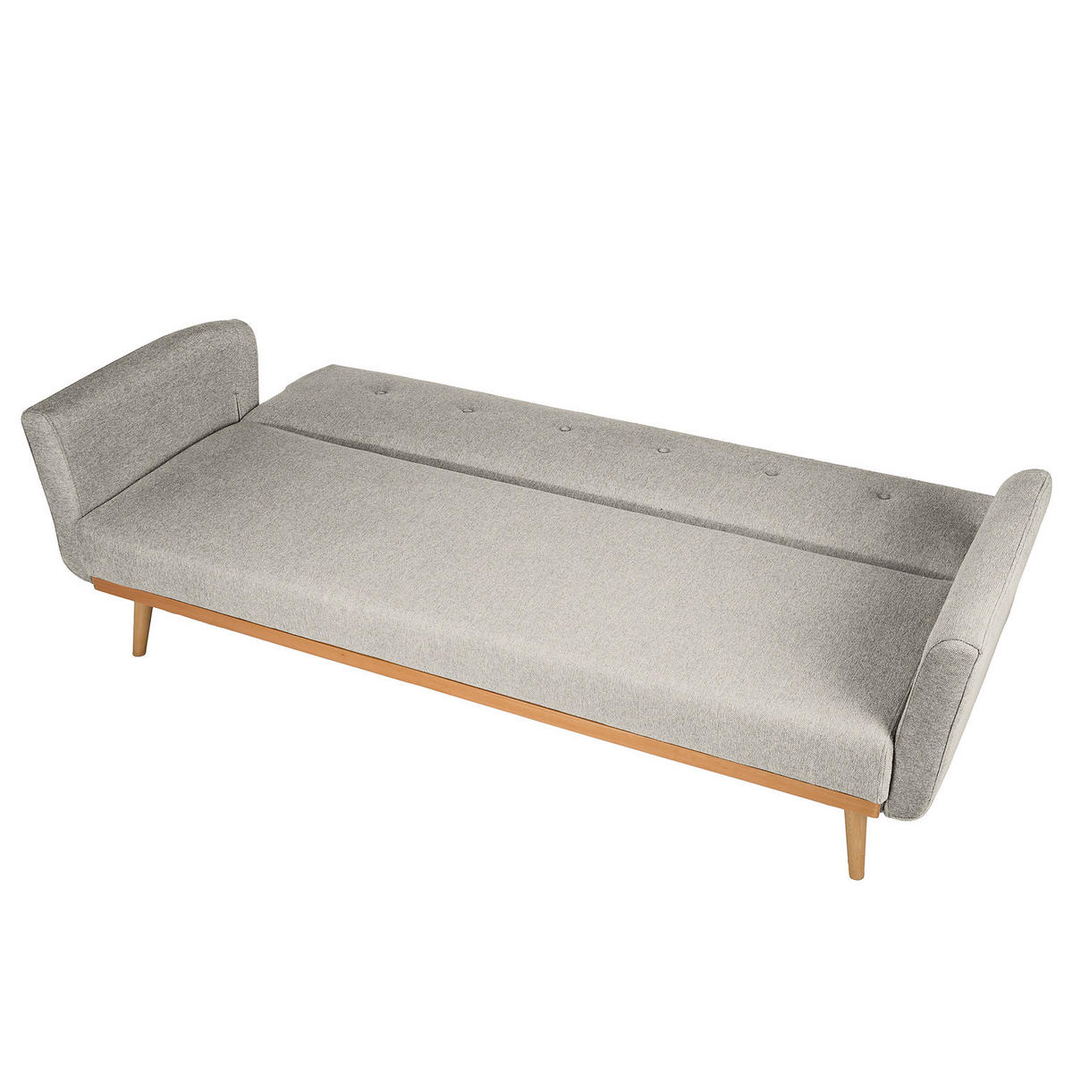 SCHLAFSOFA - Massivholz / Textil - Grau, Holz/Buchenholz (212/79/85cm) - home24