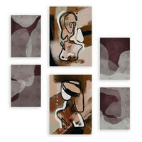 POSTER Set Mit 6 Progeny Art Abstrakt feminin Größe A3 & A4 Rahmenlos - Klar, Papier (29.7/1cm) - Nacnic
