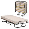 GASTEBETT Beige - Beige, Metall - COSTWAY