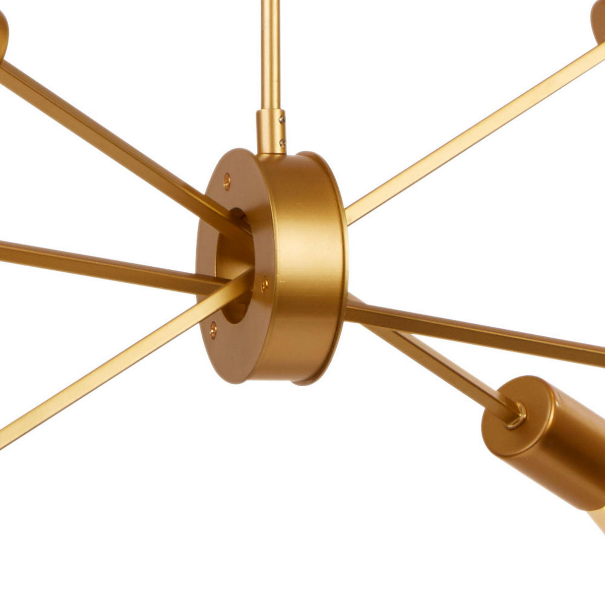 HÄNGELEUCHTE Gold matt 6-flammig - Goldfarben, Metall (53/23/107cm)