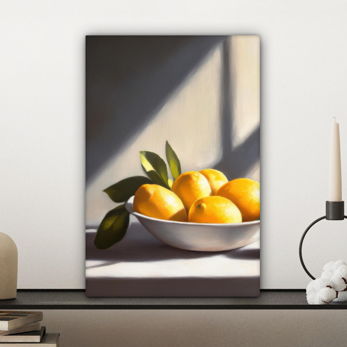 LEINWANDBILD Zitronen - Stilleben - Gelb 20x30 cm - Gelb, Textil (20/30cm) - MuchoWow