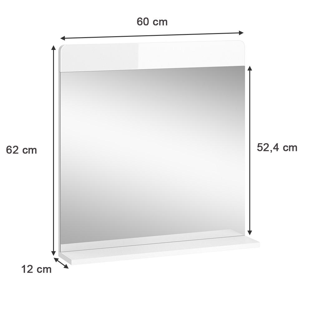 Thumbnail - Vicco Badezimmerspiegel, Weiß, Glas, Rechteckig, 60x62x12 cm, Badezimmer, Badezimmerspiegel, Badspiegel