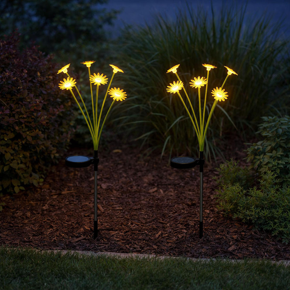 LED SOLAR STECKLEUCHTE Grün matt 2er Set - Grün, Metall (20/20/70cm) - Globo Lighting