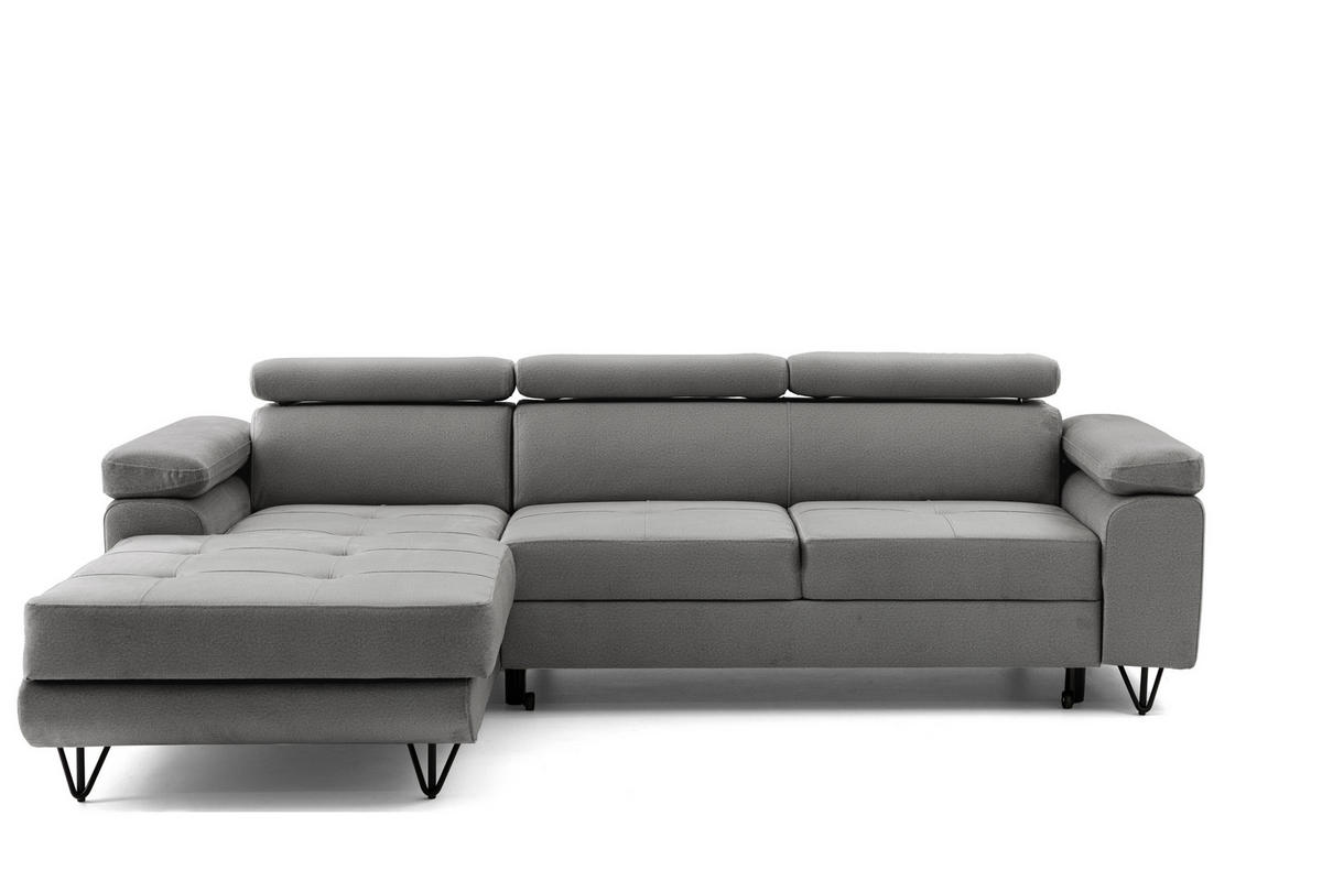 ECKSOFA NORIS L Grau mit Schlaffunktion Links - Grau, Holz/Textil (250/183cm) - Muffo