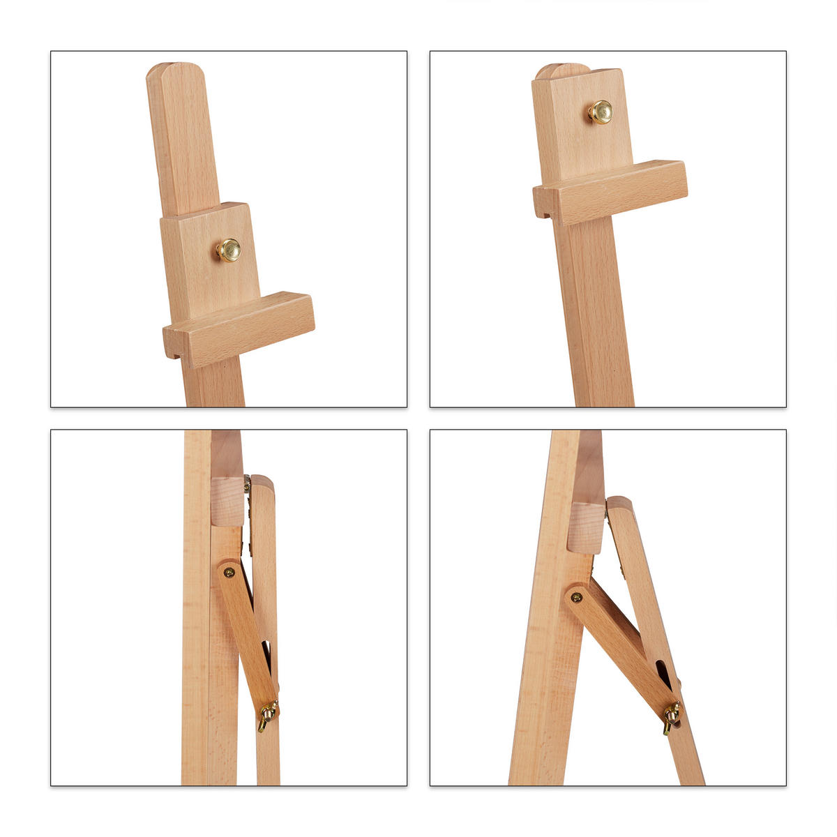 STAFFELEI - Hellbraun, Holz/Metall - Relaxdays