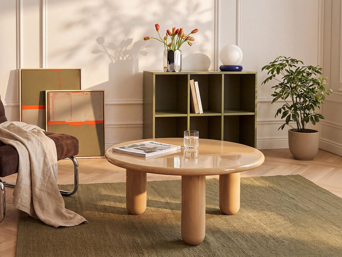 COUCHTISCH - 90 cm x 90 cm - holz - beige Benesa - Beige, Holz (90/90/40cm) - Vente-Unique