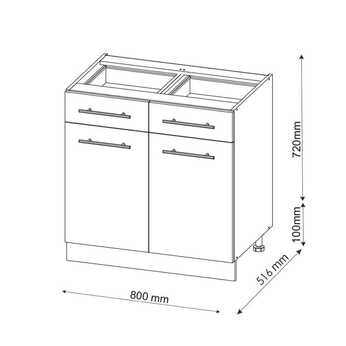 KÜCHENUNTERSCHRANK Fame-Line Grün-Gold Landhaus 80 cm ohne AP - Eiche Wotan/Grün, Holzwerkstoff (80/82/51.6cm) - Vicco