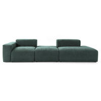 4-SITZER modulares Sofa HEAVEN SET 4 Rechts, Breite 335 cm Webstoff Dunkelgrün - Dunkelgrün/Schwarz, Holz/Kunststoff (102/71/335cm) - Muffo