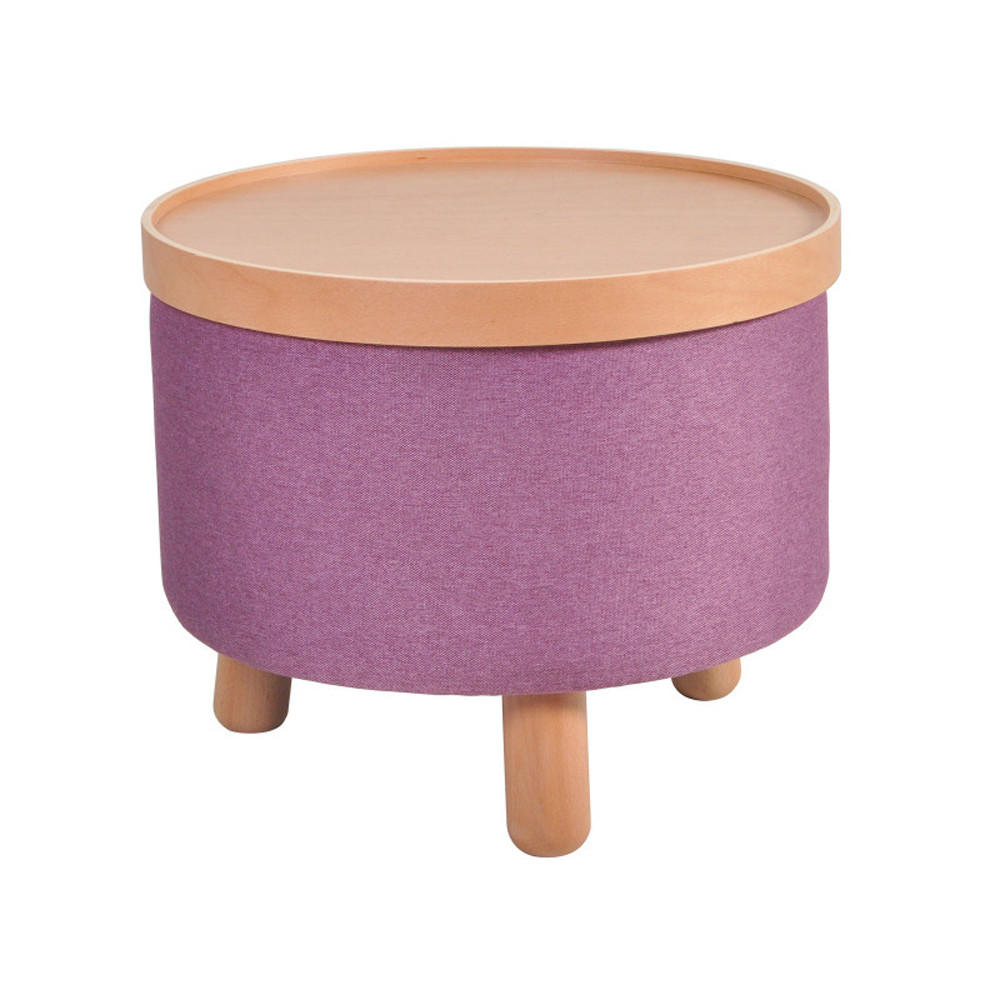 HOCKER BEISTELLTISCH Molde Ø50x40cm, Lila - Lila, Textil (50/50/40cm)