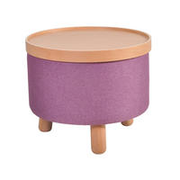 HOCKER BEISTELLTISCH Molde Ø50x40cm, Lila - Lila, Textil (50/50/40cm)