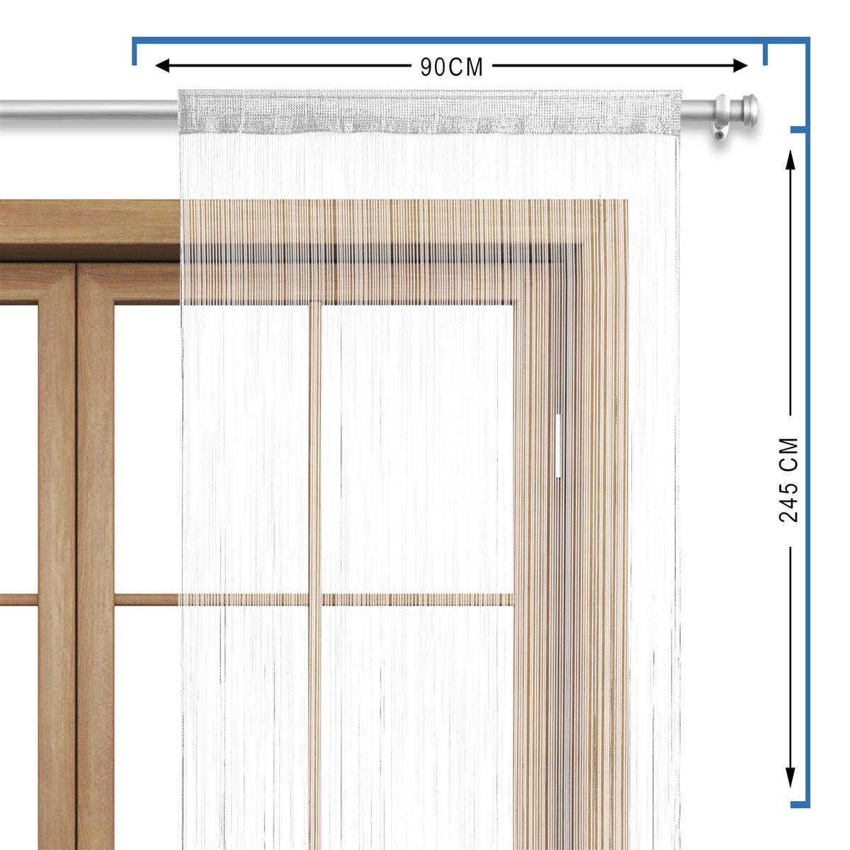 FADENVORHANG weiß 245/90 cm Stangendurchzug kürzbar - Weiß, Textil (90/245/1cm) - wometo