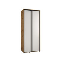 SCHWEBETÜRENSCHRANK 235,2/100/60 2-türig - Schwarz/Weiß, Holz/Metall (100/235/60cm) - Abiks Möbel