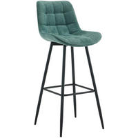 BARHOCKER SYDNEY Grün Stoff - Grün, Metall (47/106/52cm) - DELUKE