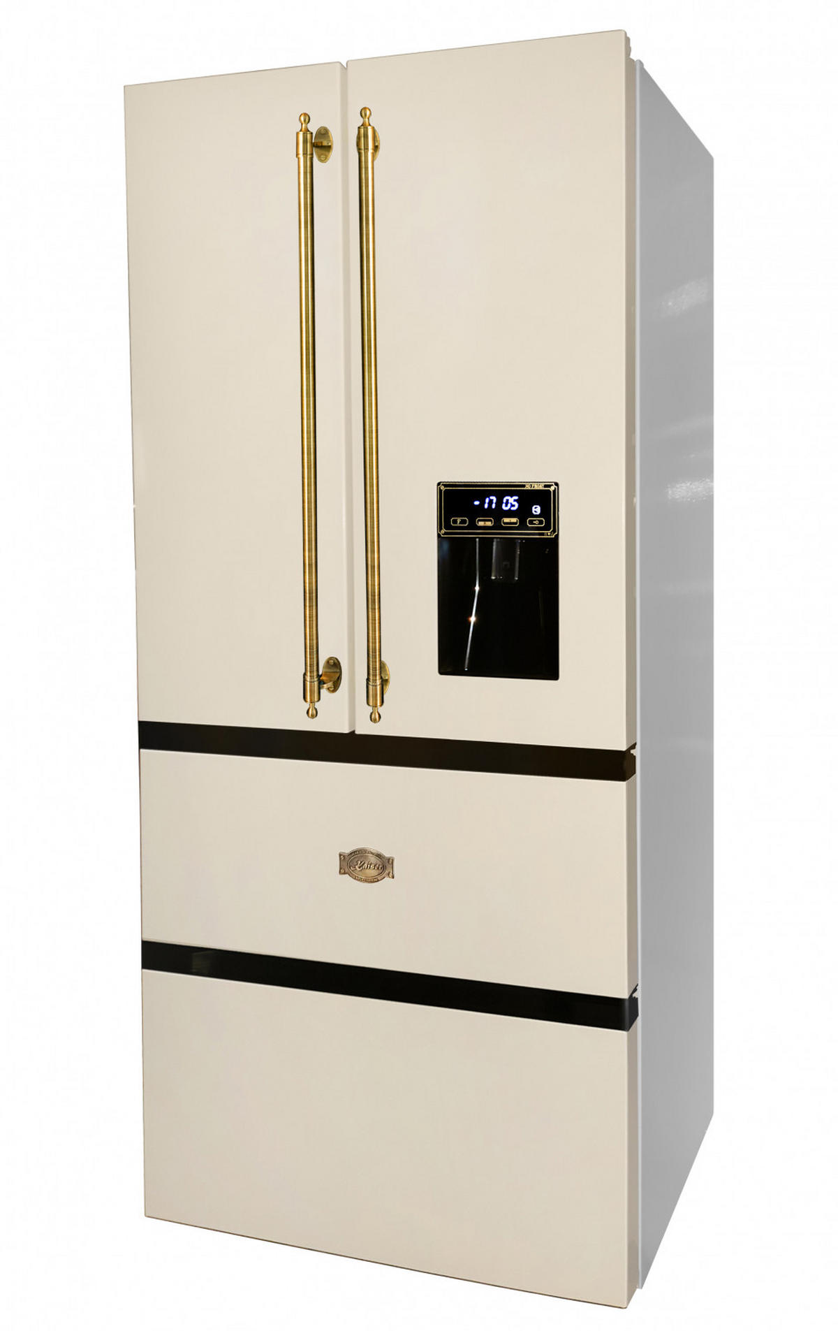 SIDE-BY-SIDE-RETRO-KÜHLSCHRANK KS 80425 ElfEm, Elfenbein, No Frost 506 L - Beige, Metall (83.6/183/70.6cm) - Kaiser Küchengeräte