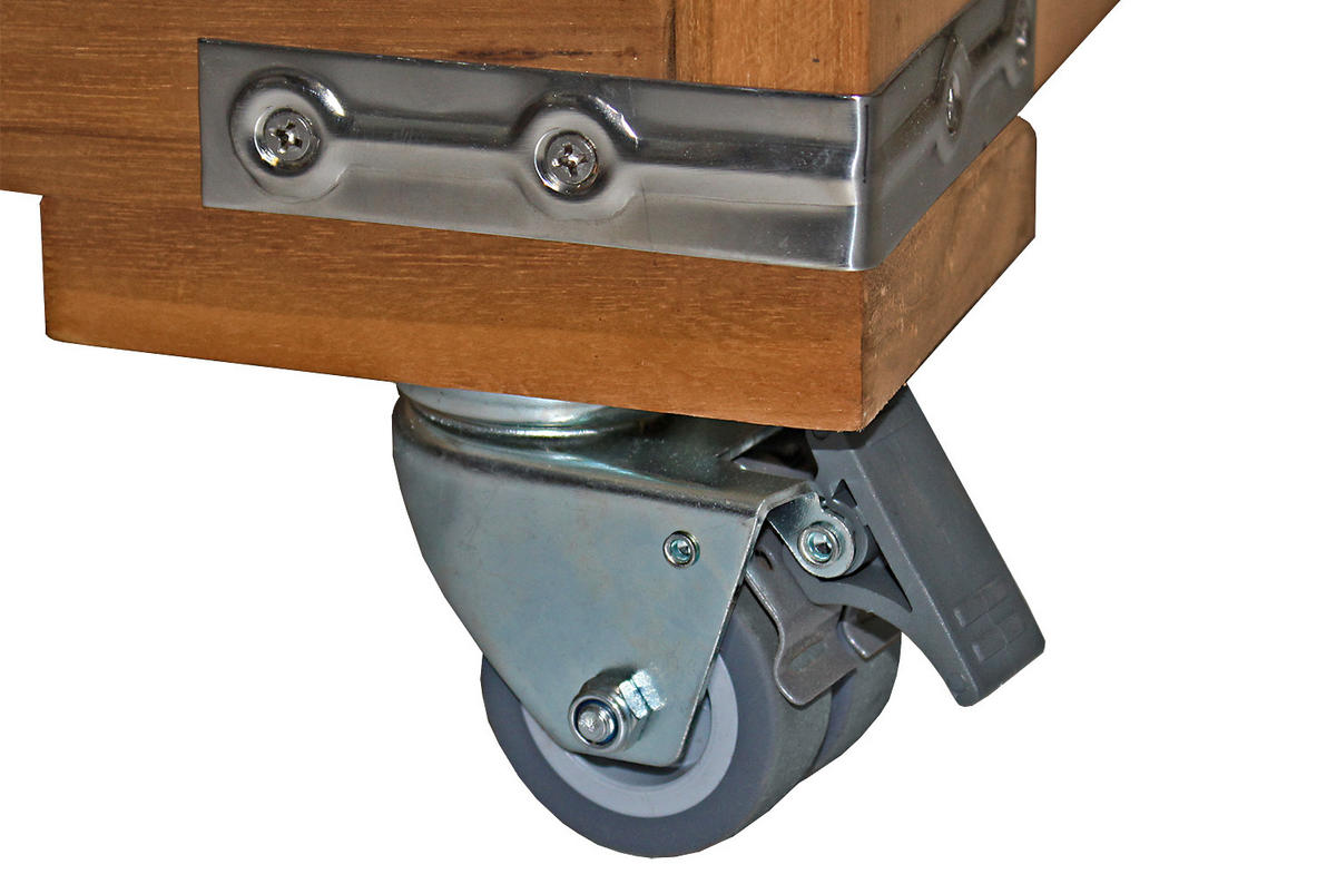 STRANDKORBROLLEN 4er Set mit Feststeller - Silberfarben/Schwarz, Kunststoff/Metall (10/6/8cm) - bene living