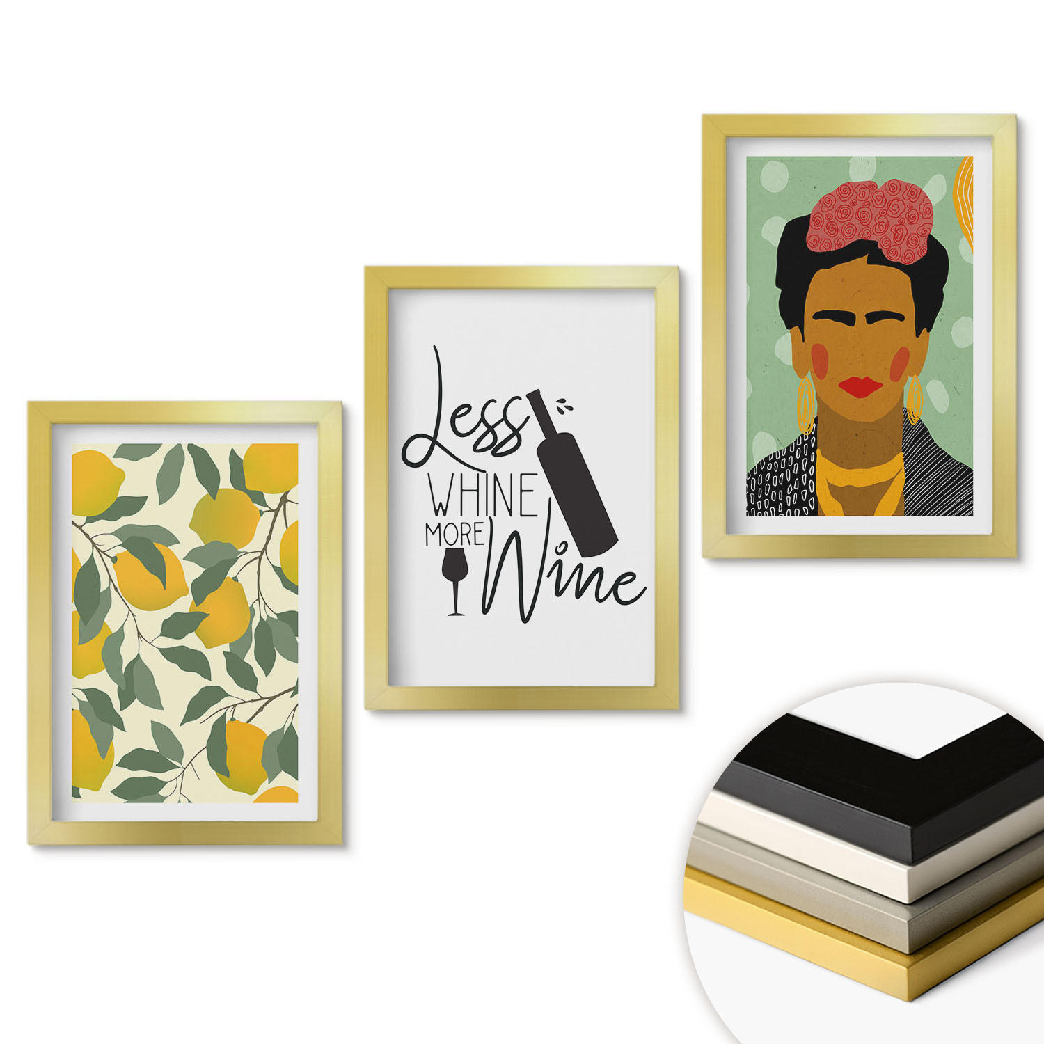 ArtPrintCave Wandbilder Gold 20x30 cm