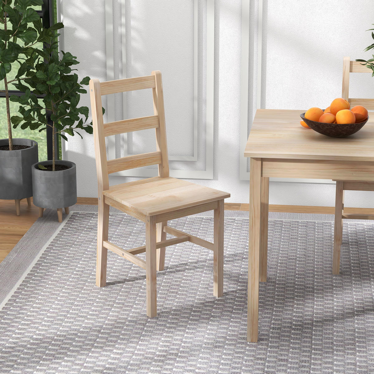 ESSGRUPPE mit 1 Tisch und 4 Stühlen Naturfarben 118.0/73.0/75.0 cm - Naturfarben, Holz (73/75/118cm)