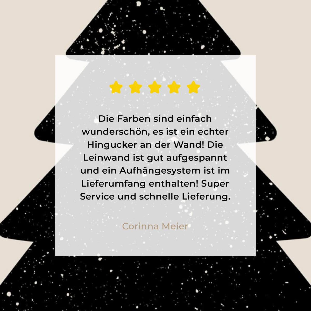 LEINWANDBILD Weihnachtsbaum - Schwarz - Urlaub - Beige 30x40 cm - Schwarz, Textil (30/40cm) - MuchoWow