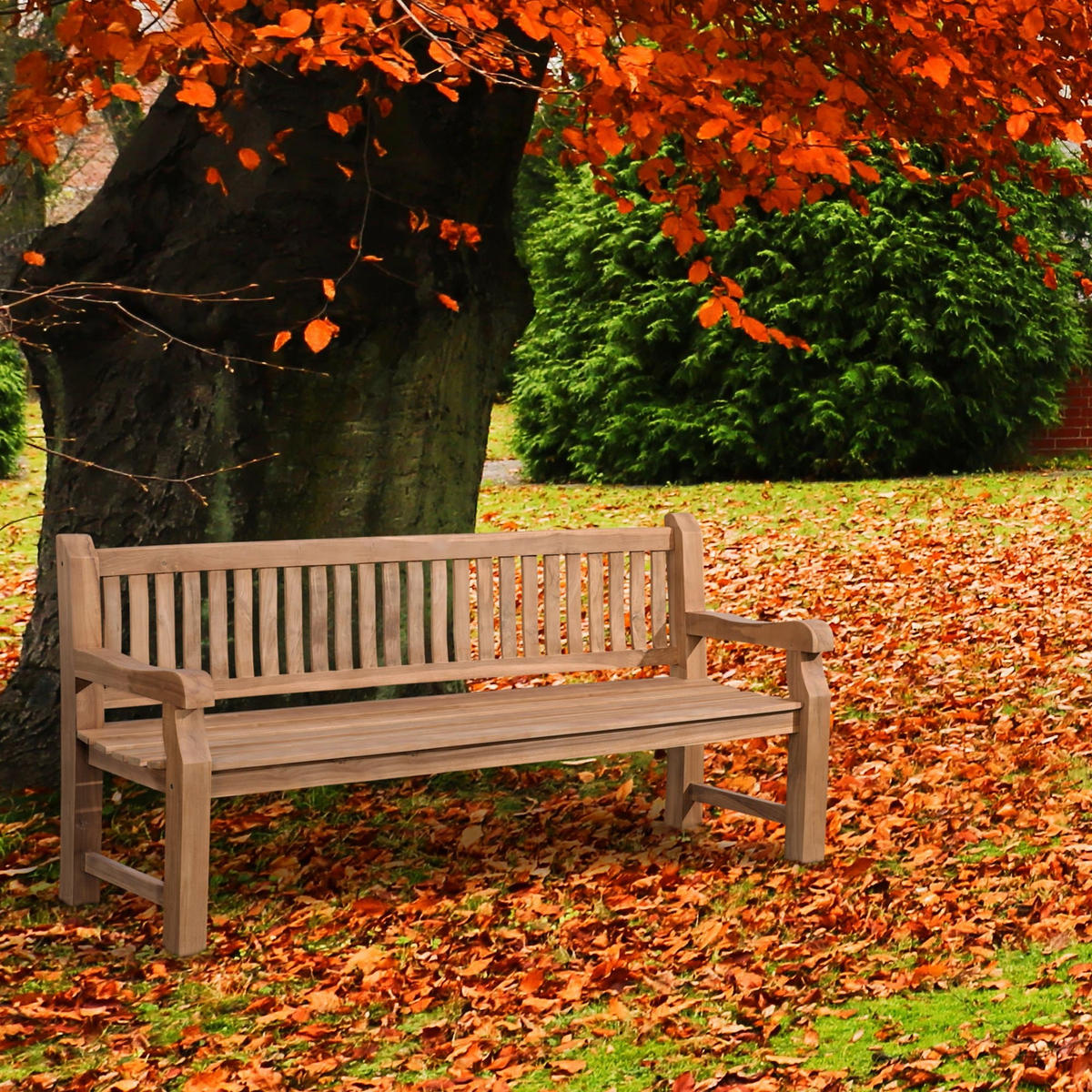 GARTENBANK Teakbank Degad Holz Teak Holzbank 200cm - Teakfarben, Holz (200/93/61cm) - DELUKE