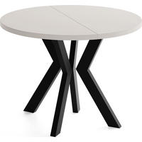 ESSTISCH Savio rund ausziehbar verlängerbar XXL, Kaschmir 100-300/100/77 cm - Kaschmir/Schwarz, Holz/Holzwerkstoff (100/100/77cm) - WFL GROUP