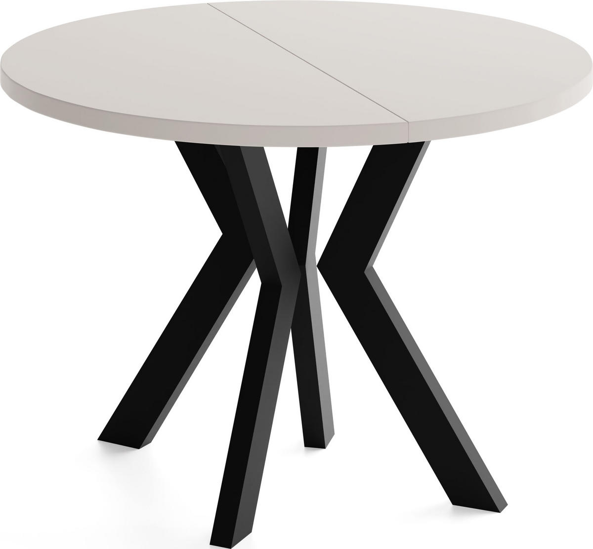 ESSTISCH Savio rund ausziehbar verlängerbar XXL, Kaschmir 100-300/100/77 cm - Kaschmir/Schwarz, Holz/Holzwerkstoff (100/100/77cm) - WFL GROUP