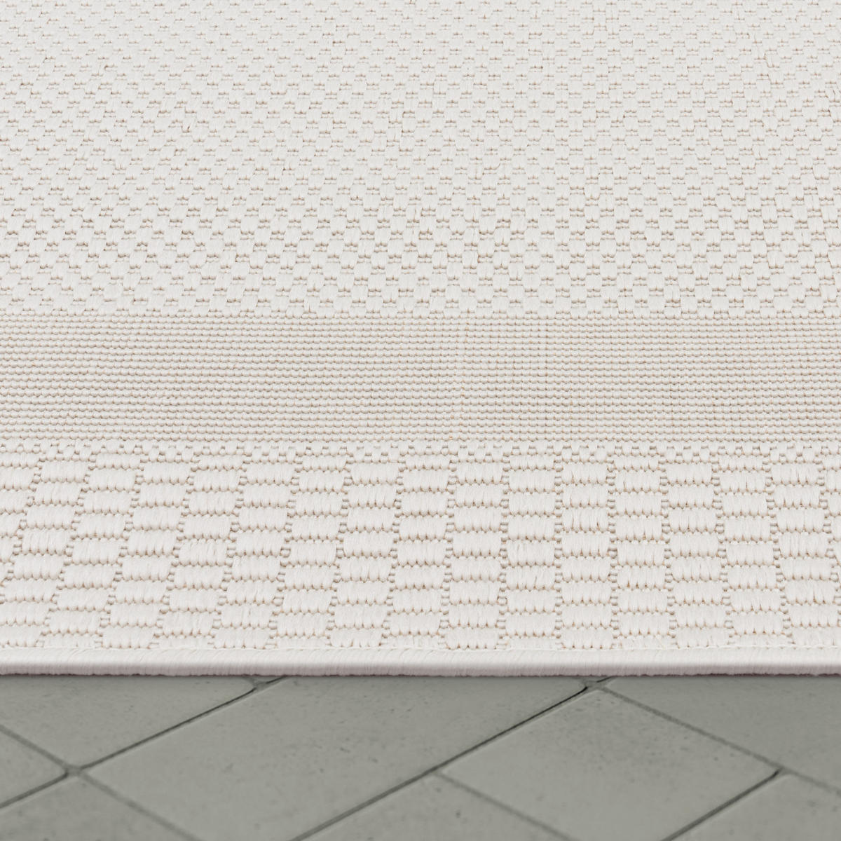 OUTDOORTEPPICH 200/280 cm Roma 272 - Weiß, Textil (200/280cm) - Paco Home