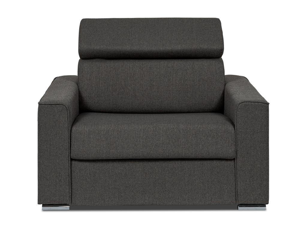 SCHLAFSESSEL mit Matratze - Liegefläche 70 cm - Matratze 14 cm - Stoff - Grau - VIZIR - Grau, Textil (223/85/127cm) - Vente-Unique