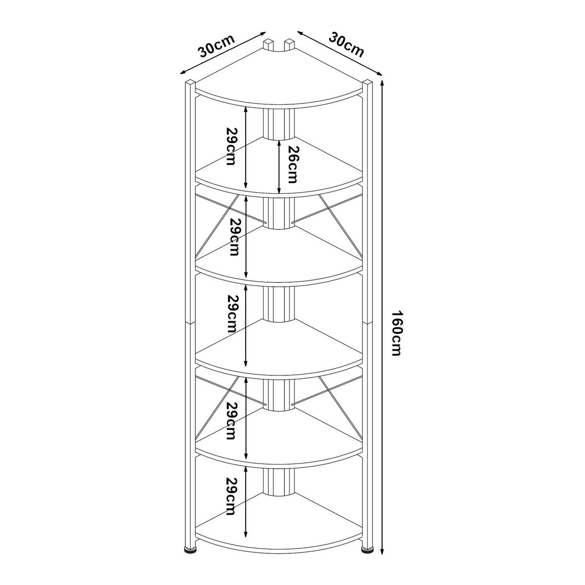 ECKREGAL Ulfborg - Schwarz/Braun, Holzwerkstoff/Metall (30/160/30cm) - [en.casa]