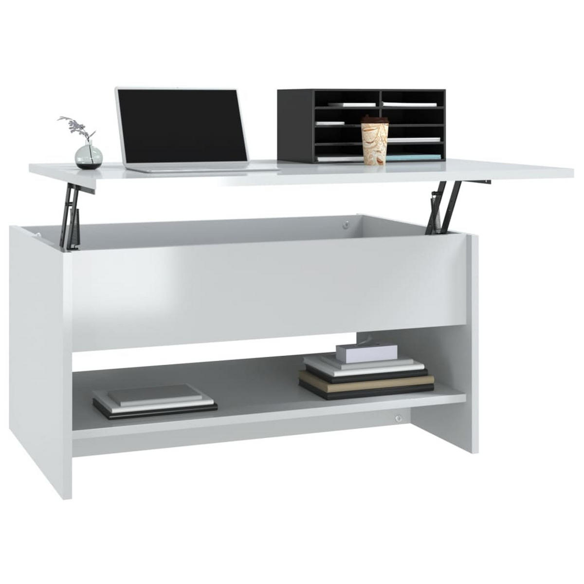 COUCHTISCH Hochglanz-Weiß 80x50x40 cm Holzwerkstoff - Weiß, Holzwerkstoff (80/50/40cm) - furnicato
