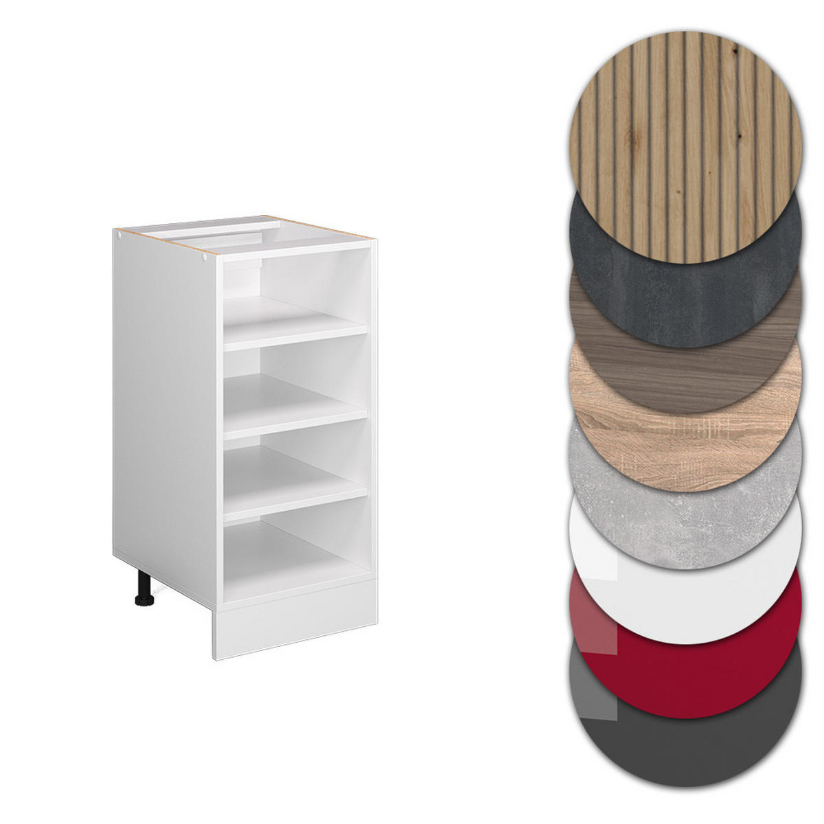 POLICE KUCHYŇ R-Line Bílá - bílá, kompozitní dřevo (40/81.6/60cm) - Vicco