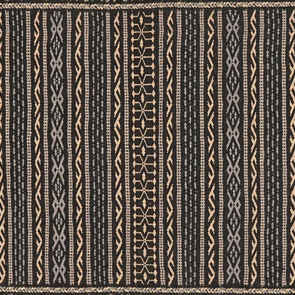 KELIM-TEPPICH handgewebt Kordi Schwarz, Grau 122/82 cm Schurwolle - Beige/Schwarz, Textil (82/122cm) - Looma