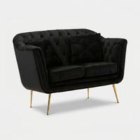 2-SITZER Sofa gepolstert Budapest - Schwarz - Schwarz, Holzwerkstoff/Kunststoff (130/91/83cm) - Pasmara