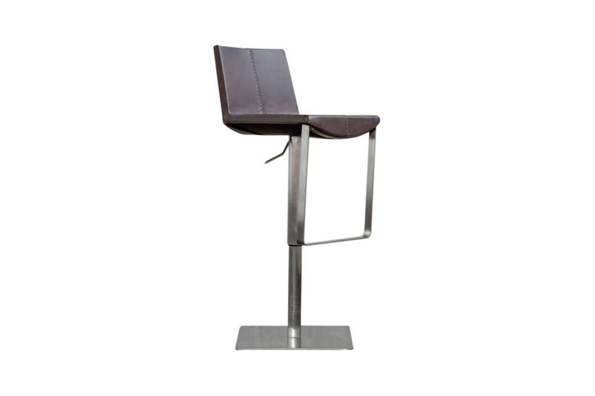BARHOCKER FES Dunkelbraun Kunstleder - Dunkelbraun, Leder (42.5/85.5/51cm) - KAWOLA