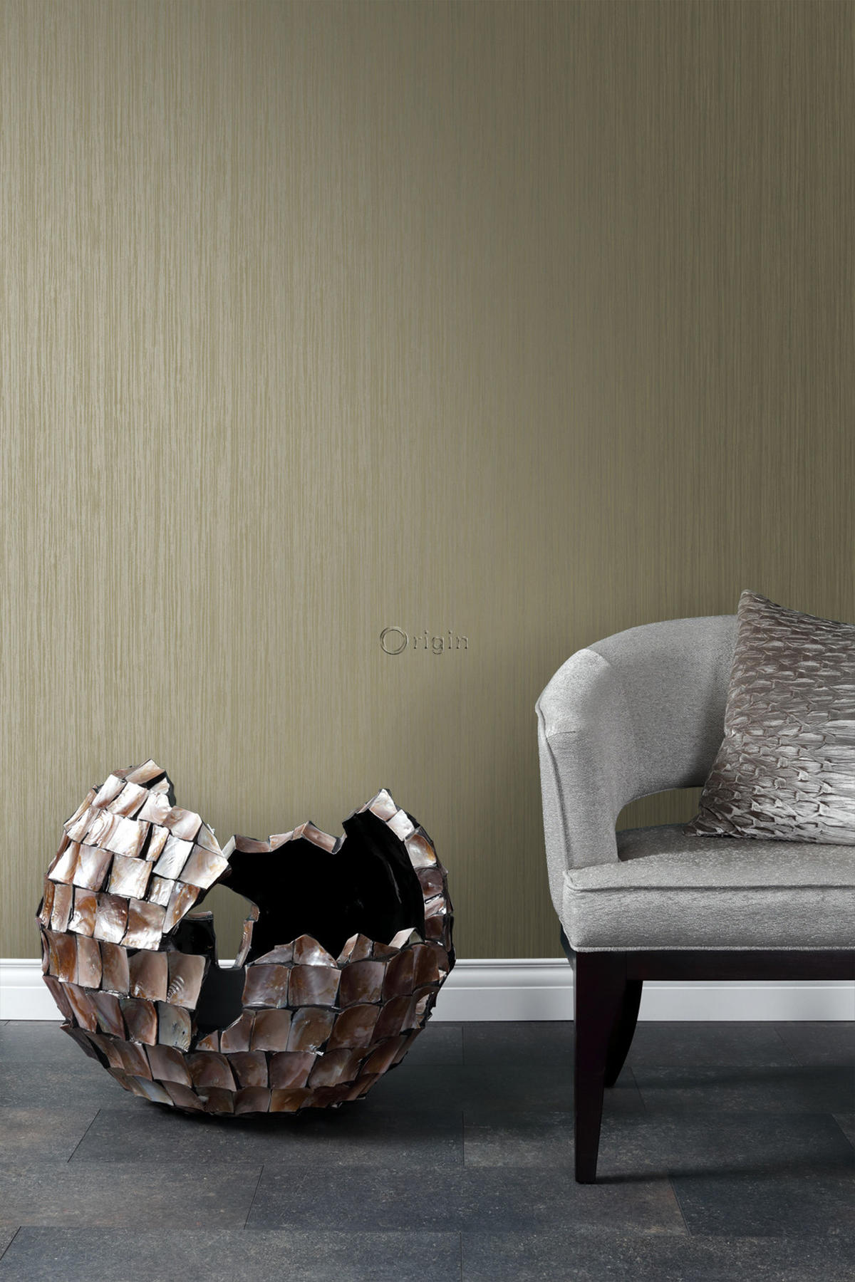 TAPETE feine Streifen 53 cm x 10.05 m - Goldfarben, Papier (53/1000cm) - Origin Wallcoverings