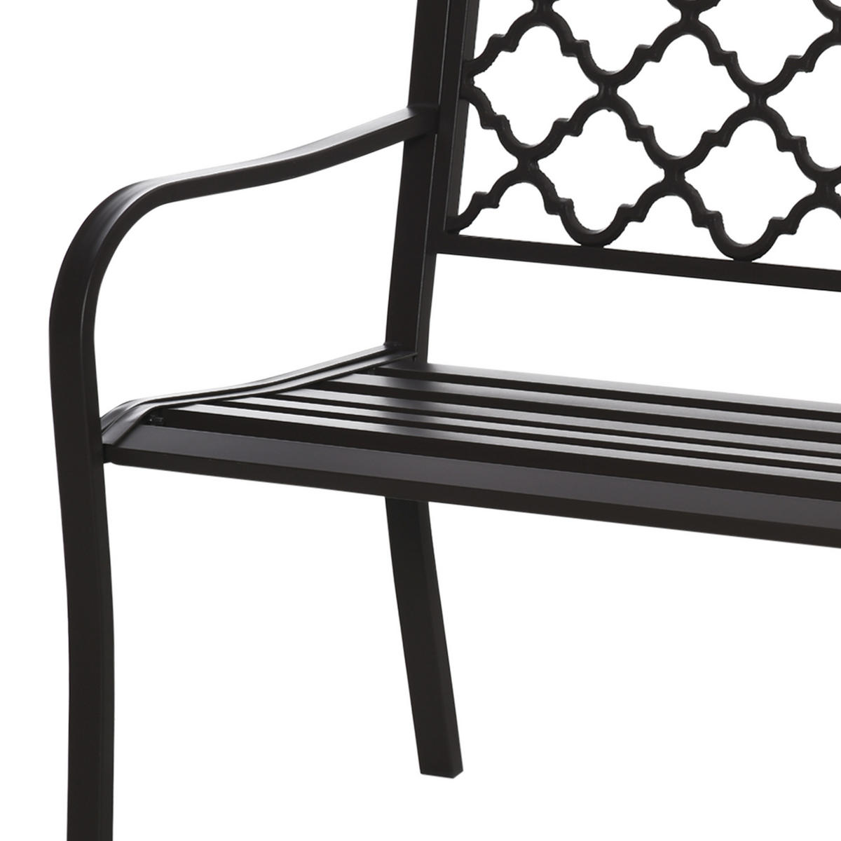 GARTENBANK DE-17752 3-Sitzer mit Gitter-Rückenlehne Braun - Braun, Metall (128/89/60cm) - ComfortXL