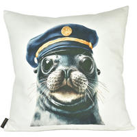 KISSENHÜLLE SEEHUND - Weiß, Textil (50/50cm) - Yve! decoration