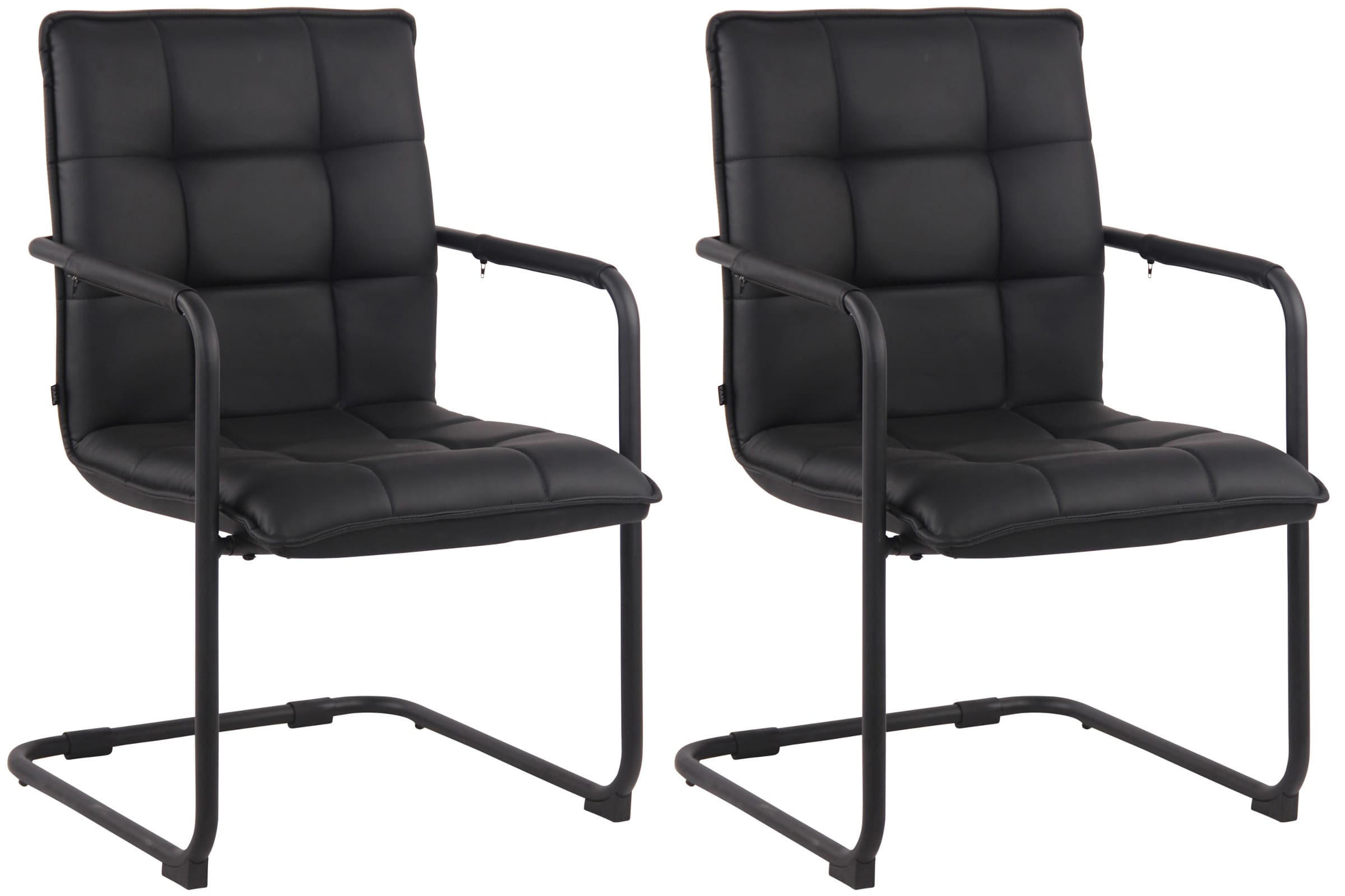 SCHWINGSTUHL 2er Set Lederlook schwarz - Schwarz, Textil/Metall (57/89/64cm) - CLP