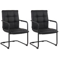 SCHWINGSTUHL 2er Set Lederlook schwarz - Schwarz, Textil/Metall (57/89/64cm) - CLP
