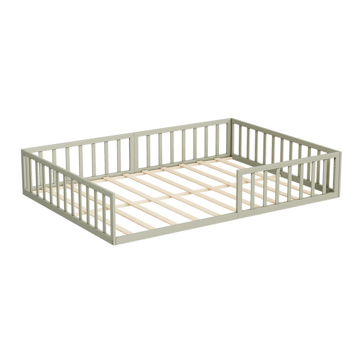 BODENBETT AUS METALL Minno Greige 205 x 145 cm ohne Matratze - Greige, Metall - VitaliSpa