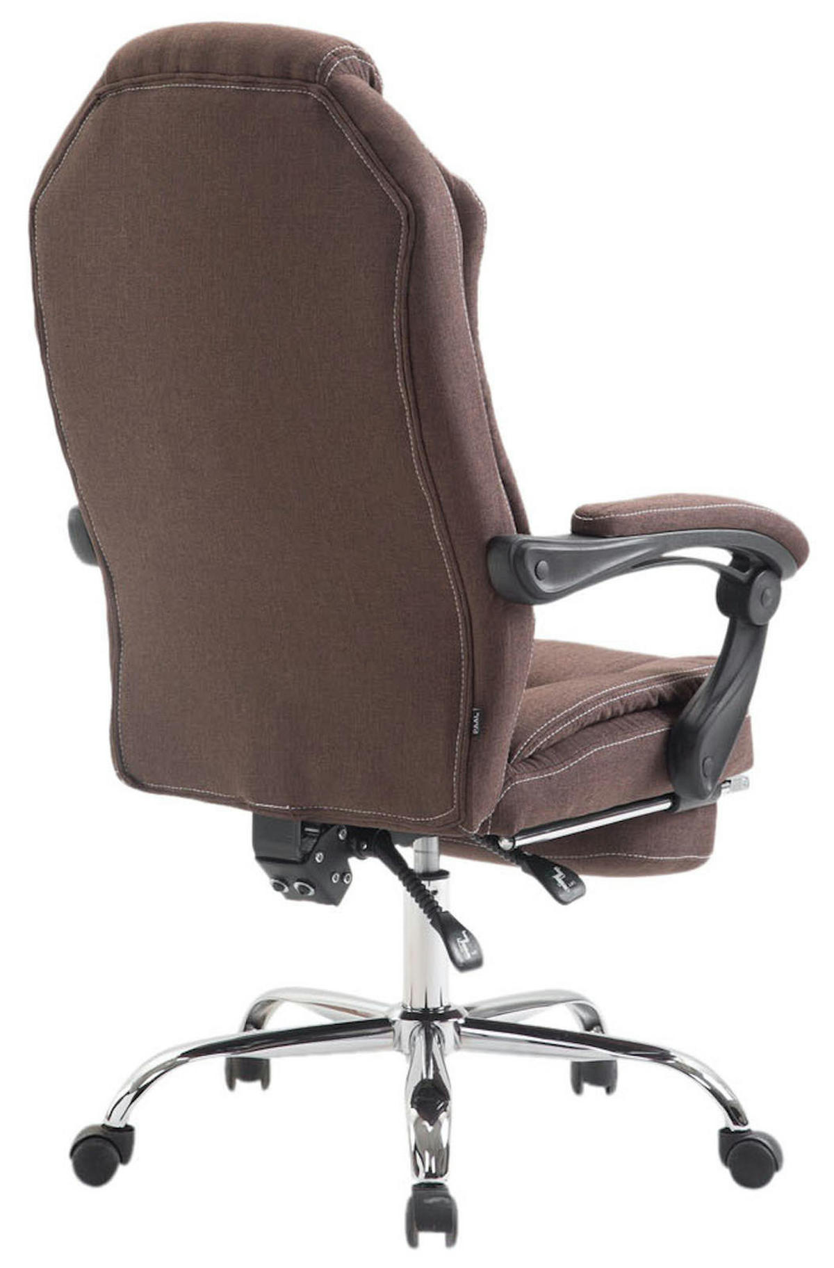 BÜROSTUHL MEDHA Stoff 114x67x64 Braun Stoff Metall - Braun, Textil/Metall (67/114/64cm) - DELUKE