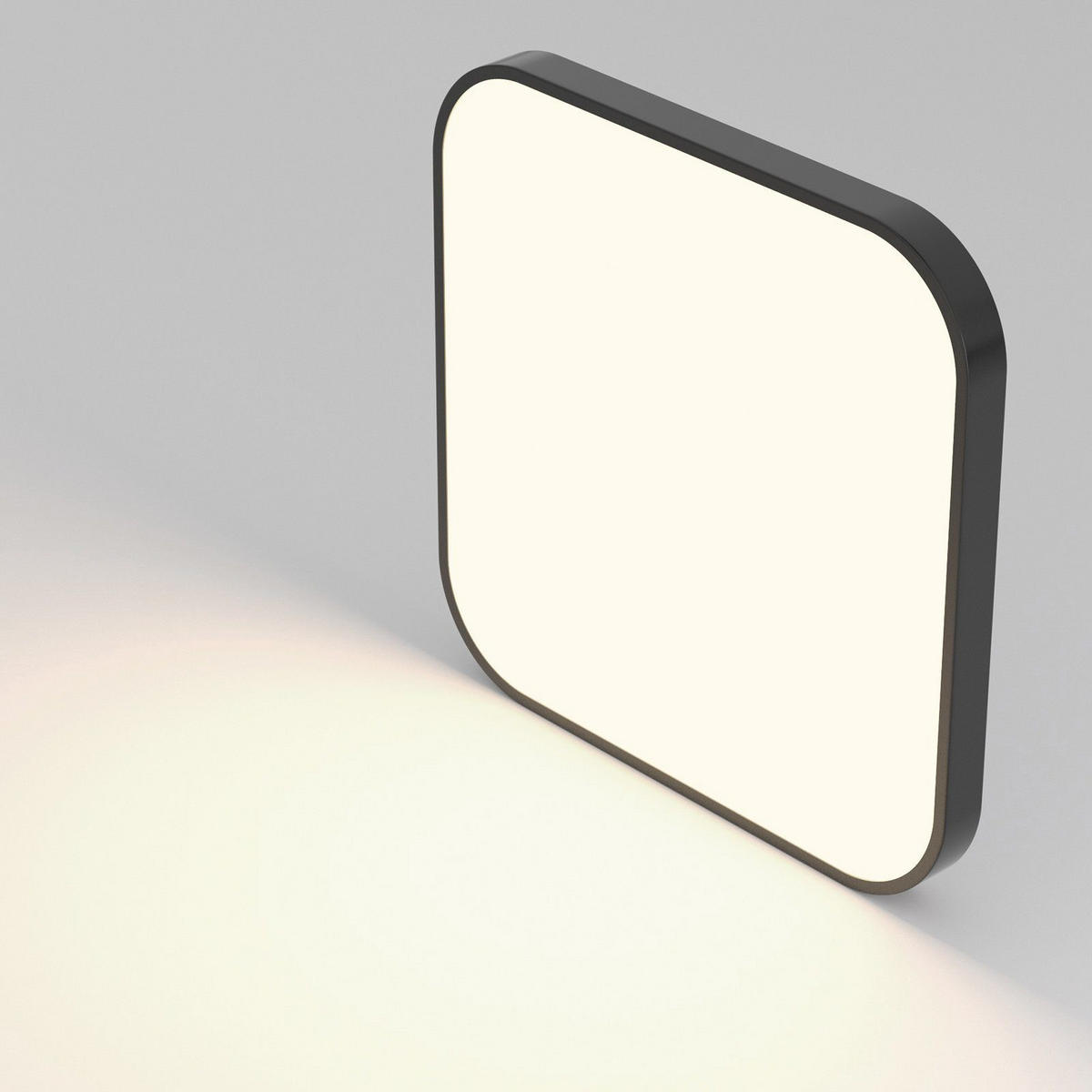 LED-DECKENLEUCHTE Leipzig 4000K-Neutralweiß 27/27/3 cm - Schwarz, Kunststoff (27/27/3cm) - Nettlife