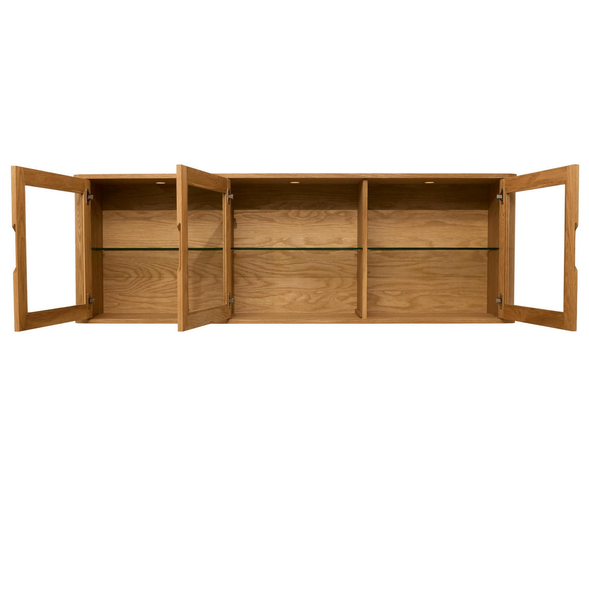 VITRINE Eiche massiv - Eichefarben/Braun, Holz/Holzwerkstoff (180/60/34cm) - Furnhouse