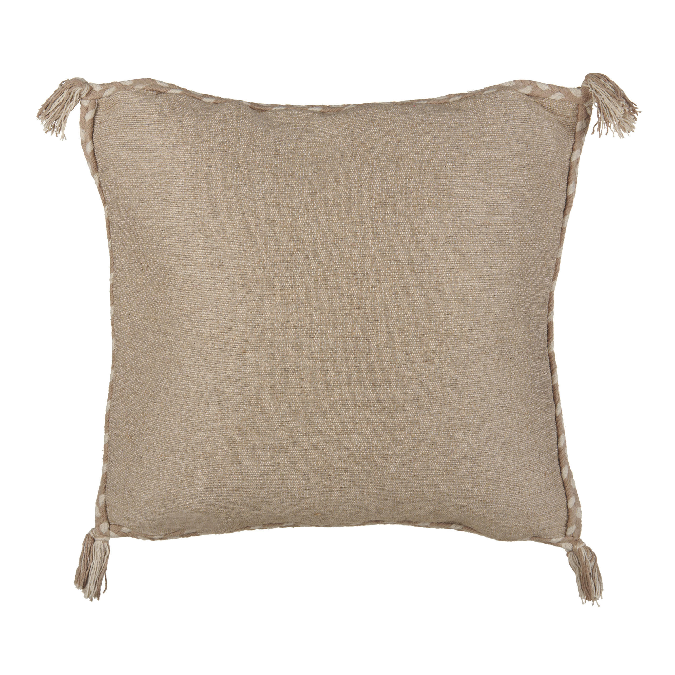 DEKOKISSEN 2er-Set Beige 45/45 cm Erigeron - Beige, Naturmaterialien (45/45cm) - Beliani