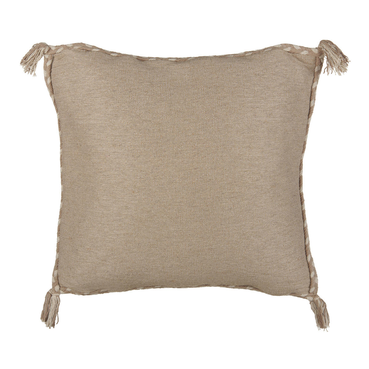 DEKOKISSEN 2er-Set Beige 45/45 cm Erigeron - Beige, Naturmaterialien (45/45cm) - Beliani