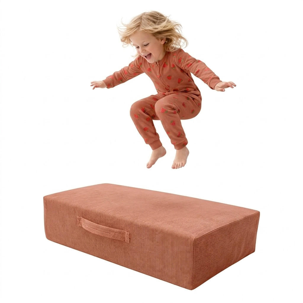 KINDER-TRAMPOLINKISSEN für Spielzimmer ziegelrot - Orange, Textil (80/24/60cm) - AngeLove