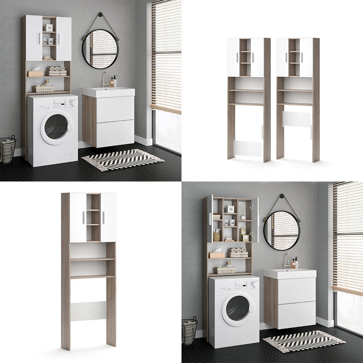 WASCHMASCHINENSCHRANK Luis Sonoma 64 x 190 cm - Sonoma Eiche, Holzwerkstoff (64/190/25.6cm) - Vicco