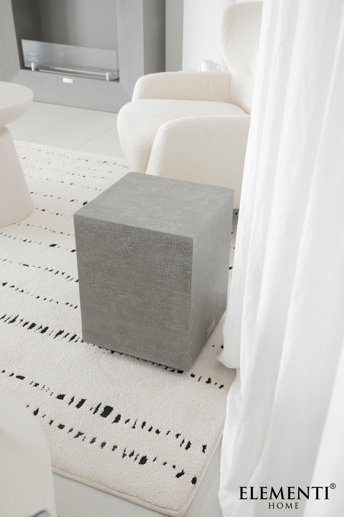 BEISTELLTISCH TEVERE aus GF-Beton, Wetterbeständig, 35x35x46 cm - Grau, Naturmaterialien (35/35/46cm) - Elementi