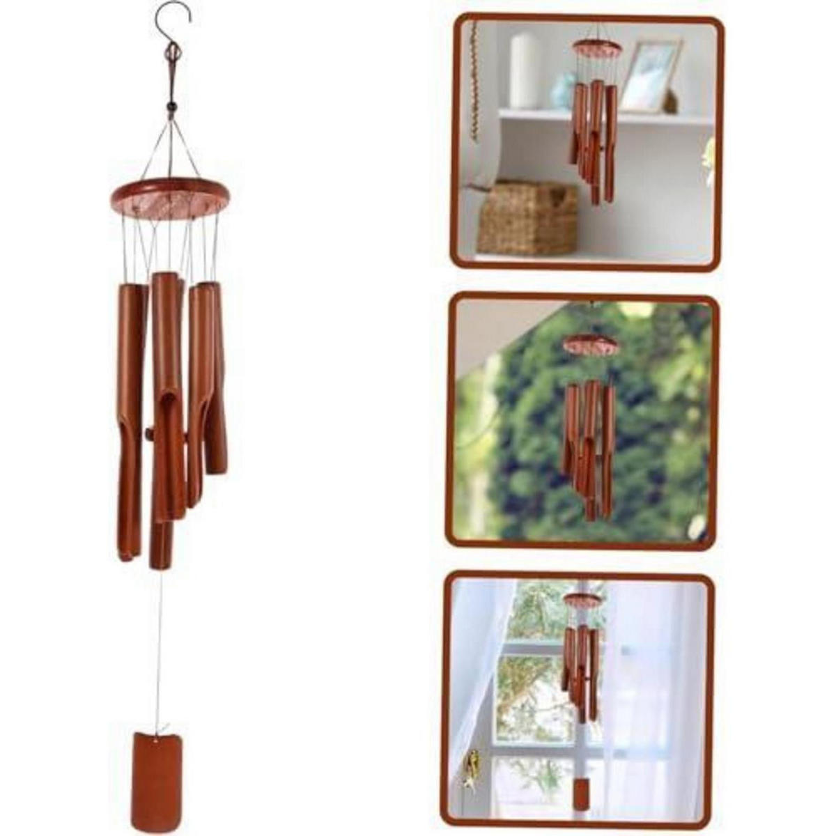WINDSPIEL Bambus 6 Rohre 78 cm - Braun, Naturmaterialien (78/12.7/12.7cm)