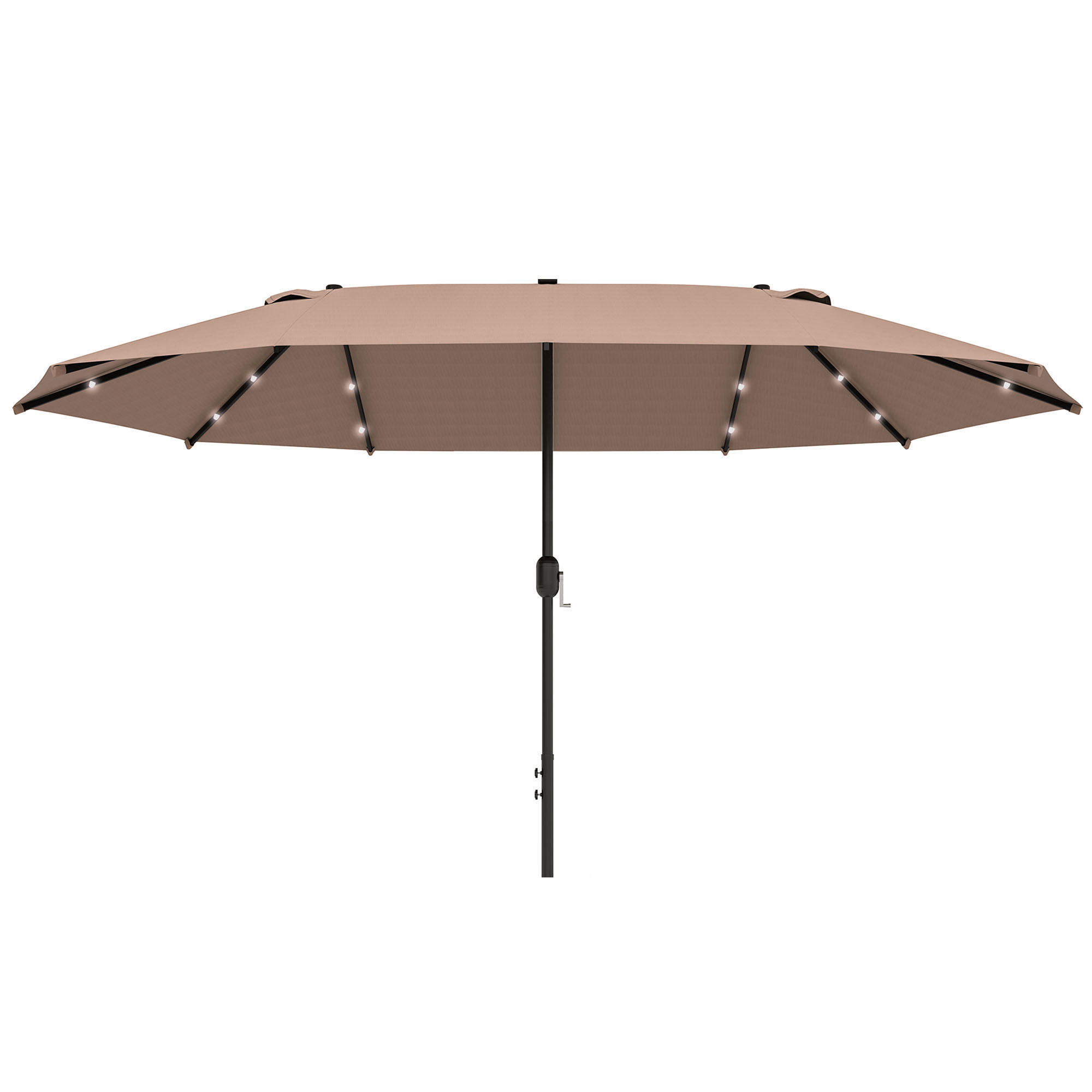 SONNENSCHIRM, Metall, Polyester, Khaki - Braun, Metall (440/260cm) - Outsunny